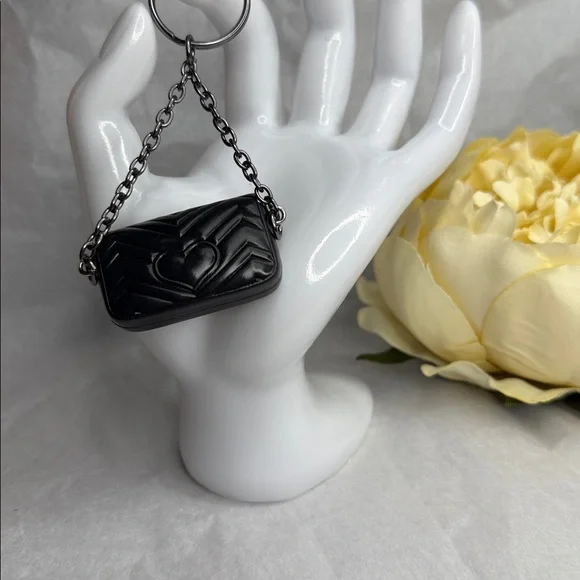 Black Quilted Key Holder - Picture 2 of 2